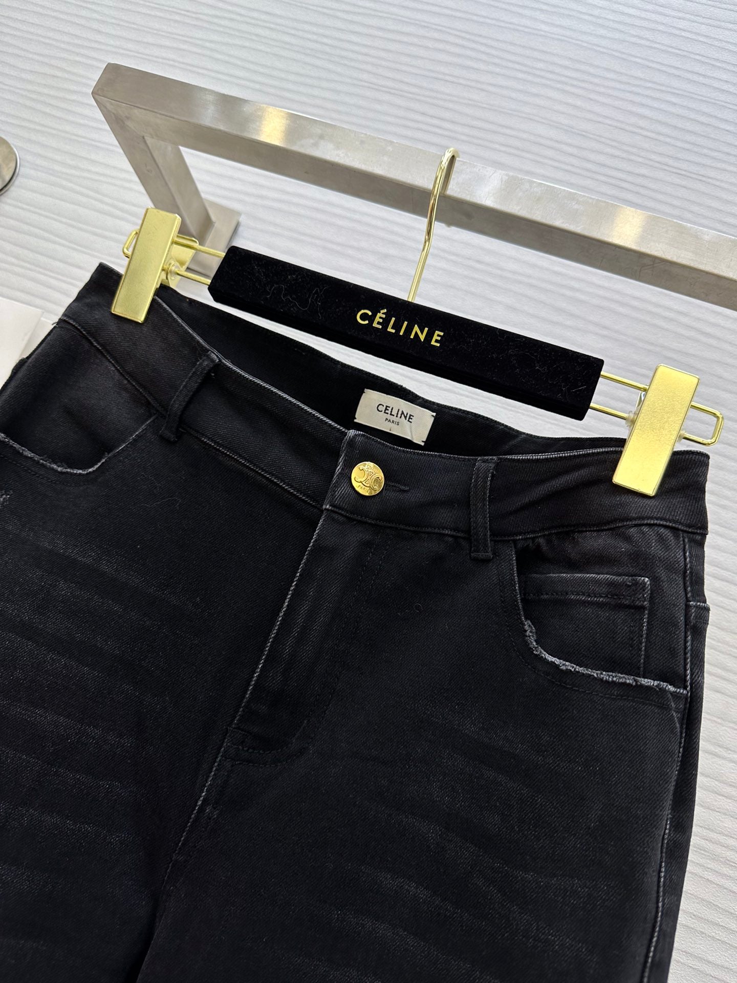 賽C家-2403 24春夏新款洗水微喇牛仔褲 黑色