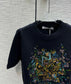 迪D家-2403 24早春最新系列重工刺繡針織短袖 黑色