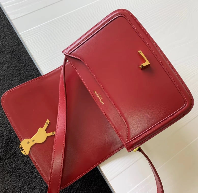 聖Y羅-BOX SAINT LAURENT 豆腐包 小號 酒紅色