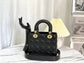 迪D家-Lady dior myABC 羊皮黑色金扣 小號