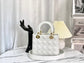 迪D家-Lady dior myABC 羊皮白色金扣 小號
