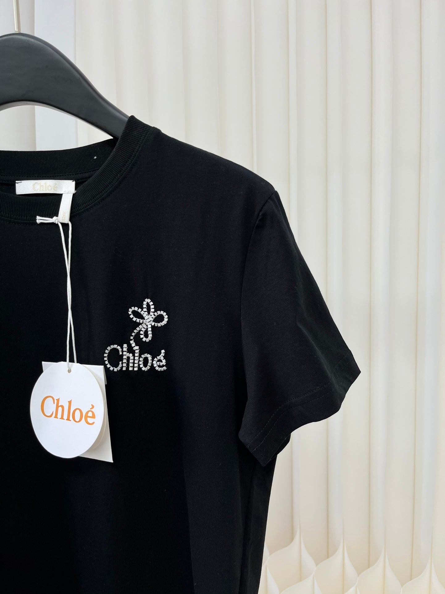 克羅C-2403 24春夏官網新品刺繡TEE 黑色
