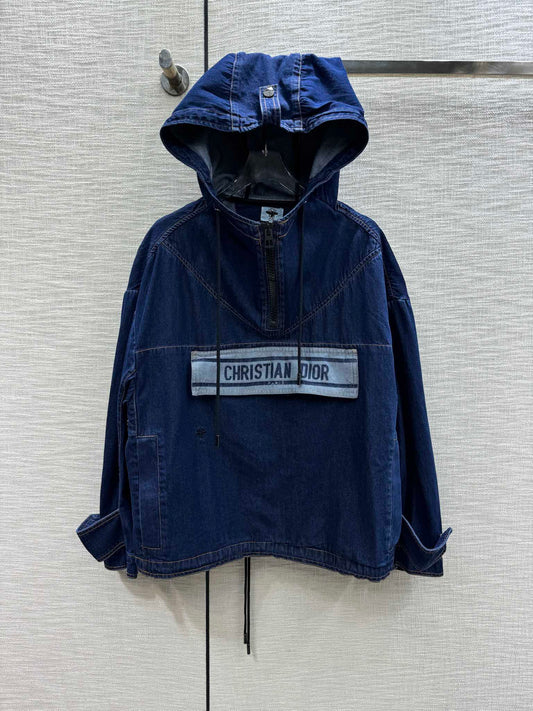迪D家-2403 刺繡牛仔連帽衛衣