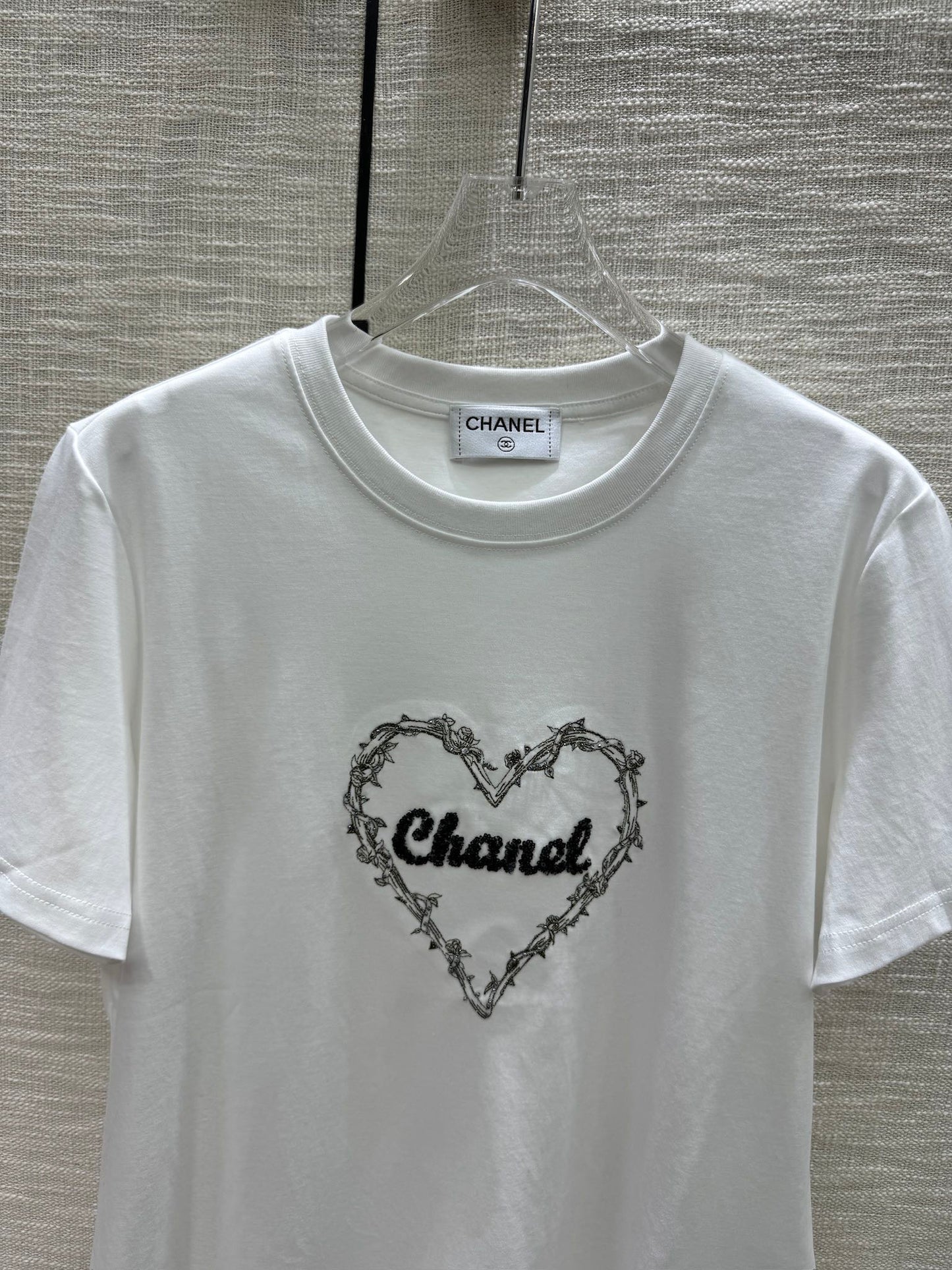 賽C家-2403 愛心字母刺繡TEE 白色