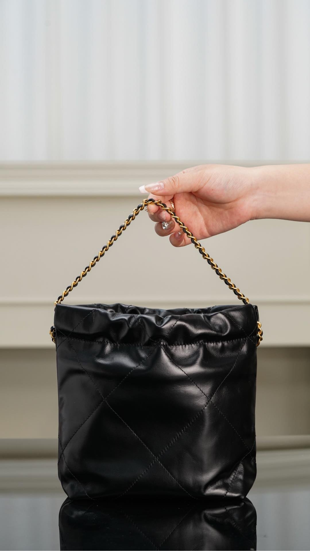 小香家-23s 22Mini bag 原產皮 黑金