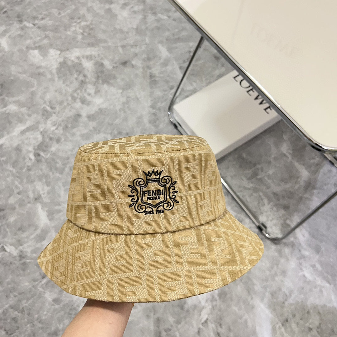 芬F家-2024Logo雙F漁夫帽 卡其色