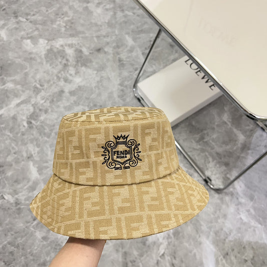 芬F家-2024Logo雙F漁夫帽 卡其色