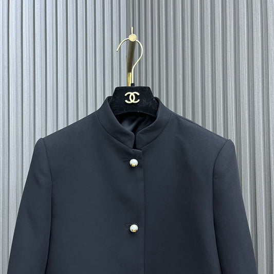 迪D家-2403 24新品上架立領西裝小外套 黑色