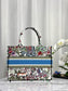 迪D家-Book Tote 白花刺繡 中號
