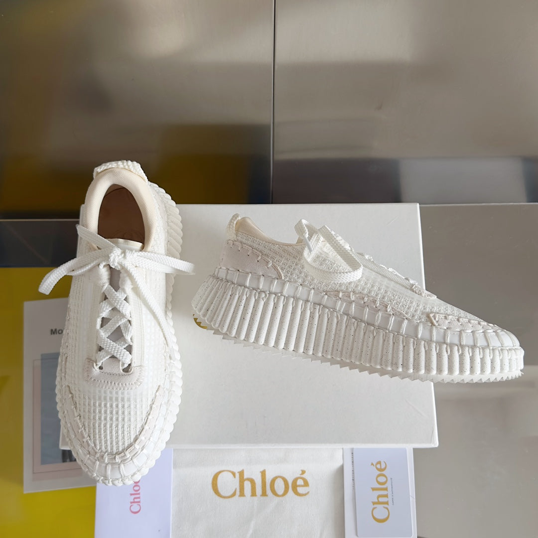 克羅C-Nama sneaker彩虹系列 網面拼色休閒運動鞋 全白色