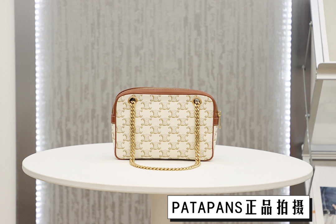 賽C家-Patapans Triomphe 經典白花單肩相機包