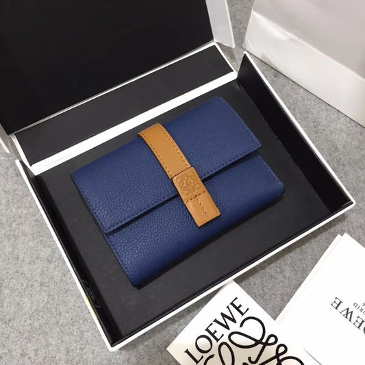 羅L威-compact zip wallet系列短夾 深藍色