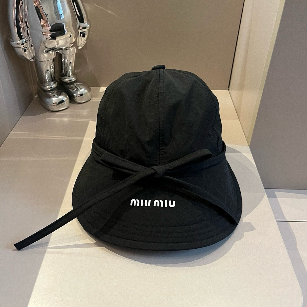 穆M家-新款蝴蝶結遮陽帽 黑色