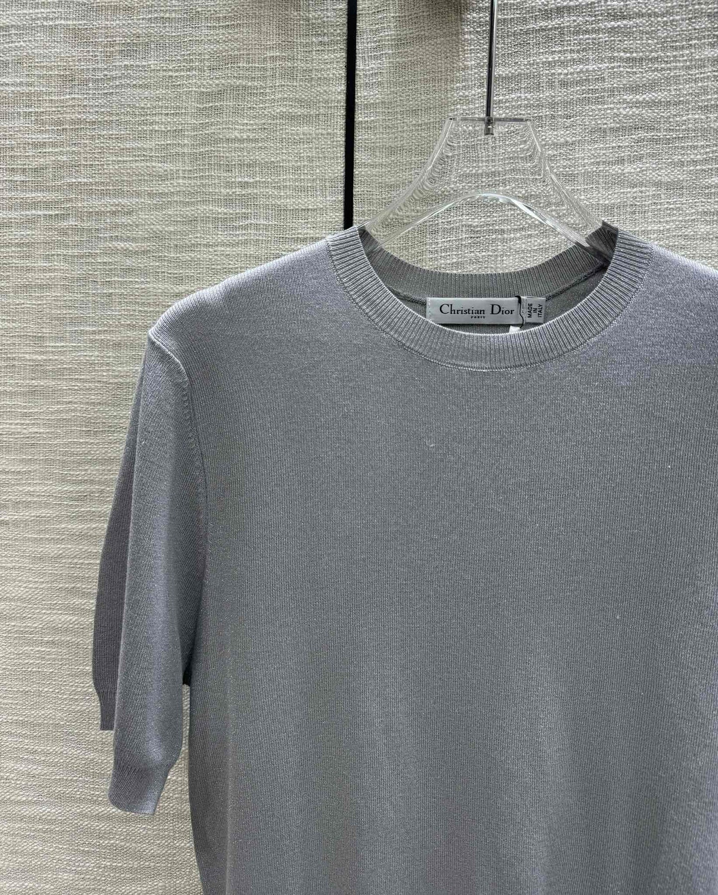 迪D家-2403 24早春最新系列純色系針織短袖 灰色