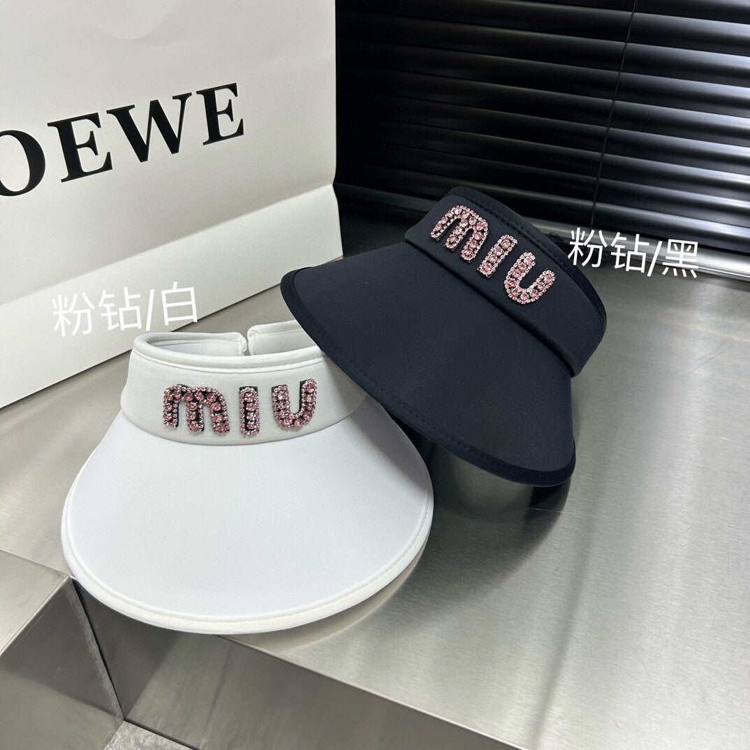 穆M家-2024春夏新款水鑽冰絲遮陽帽