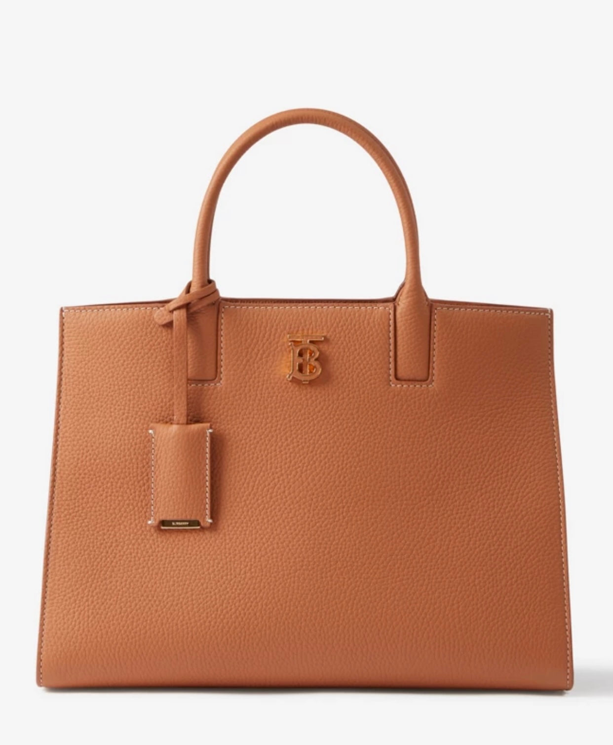 巴B家-Frances 粒紋皮革托特包 棕色 32CM