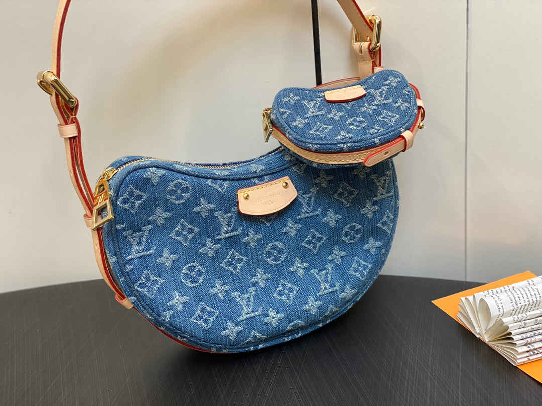 M46856 路L家-碗豆包系列 Croissant MM 可頌包 牛仔