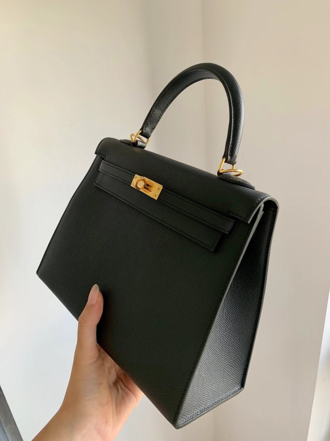 小愛款-Kelly 25 Epsom 黑色 金扣