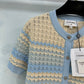 小香家-2404 24春夏新品短袖羊毛上衣 藍色