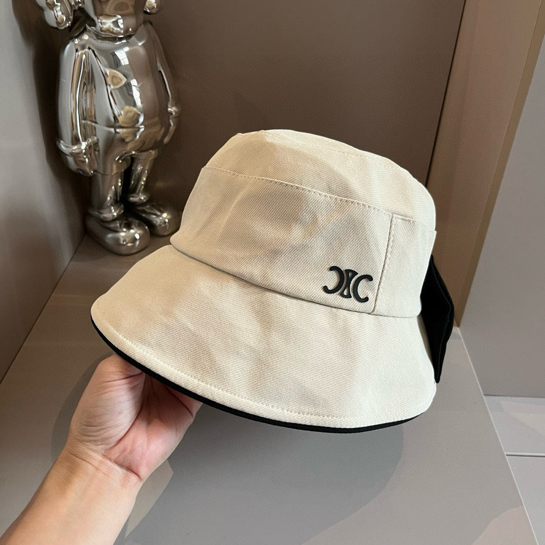 賽C家-蝴蝶結漁夫帽 白色