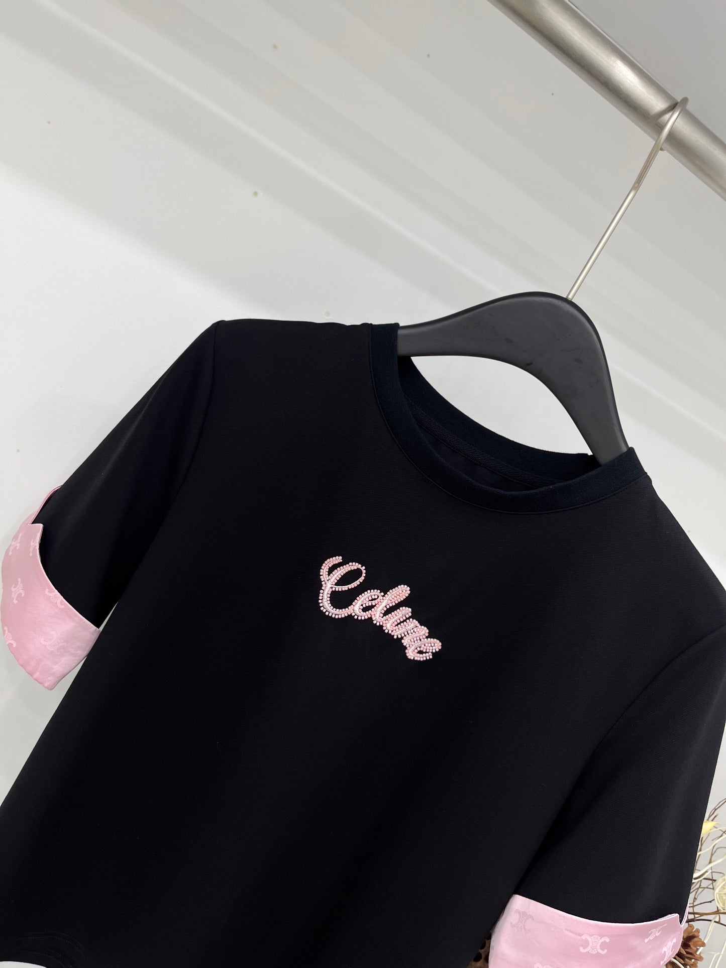 賽C家-2404 24新款甜美系撞色TEE 黑色