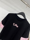 賽C家-2404 24新款甜美系撞色TEE 黑色