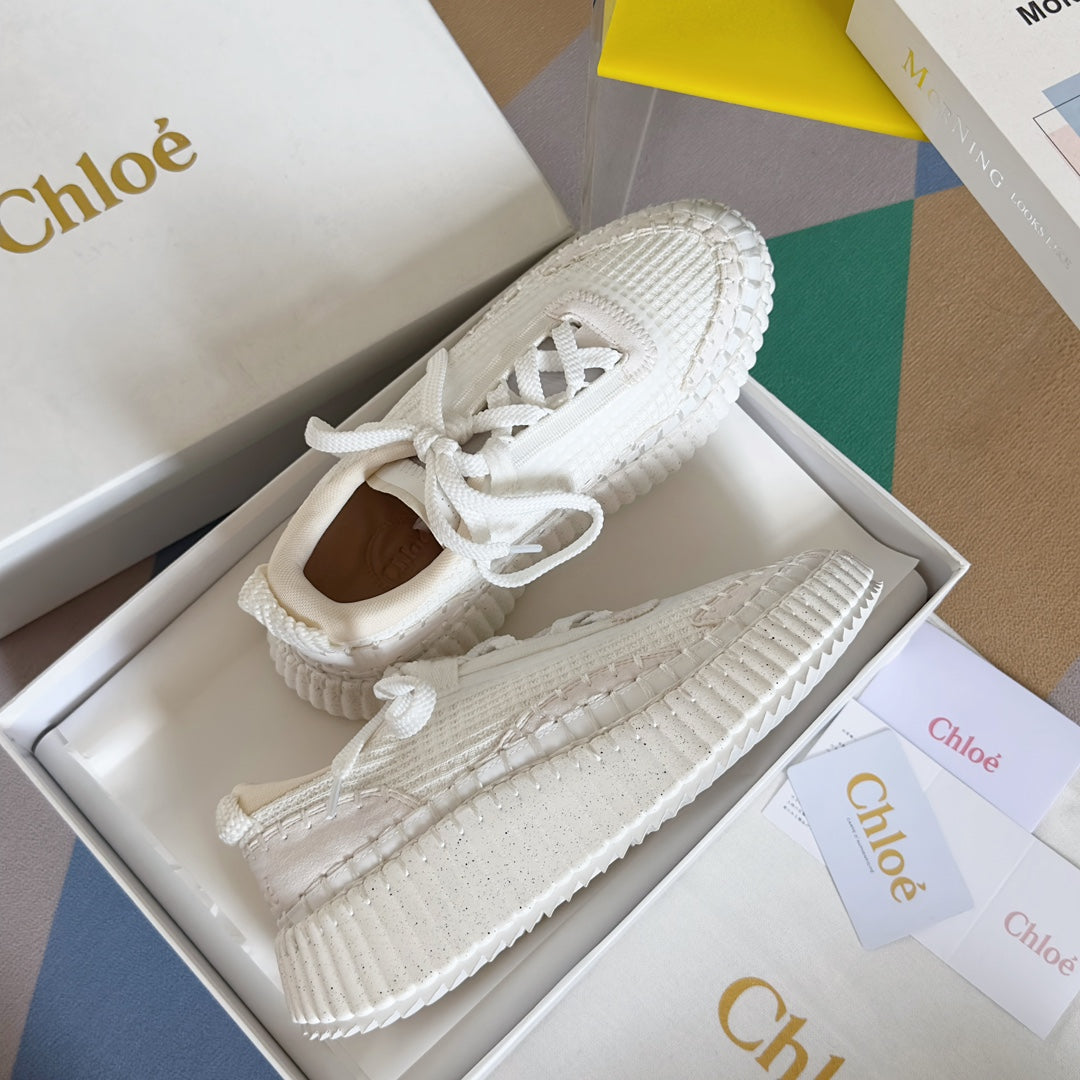 克羅C-Nama sneaker彩虹系列 網面拼色休閒運動鞋 全白色