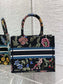 迪D家 Book Tote 刺繡字母黑色 小號26.5cm