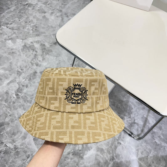 芬F家-2024Logo雙F漁夫帽 卡其色