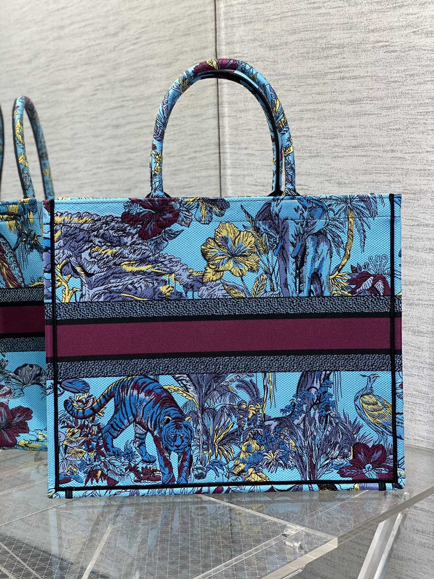 迪D家-Book Tote 2023春夏系列 動物園亮藍色 大號