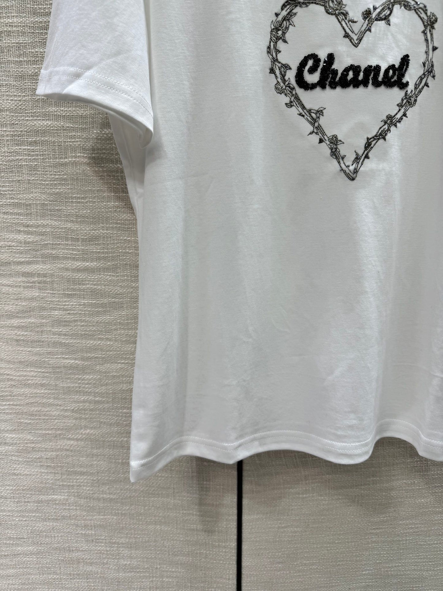 賽C家-2403 愛心字母刺繡TEE 白色