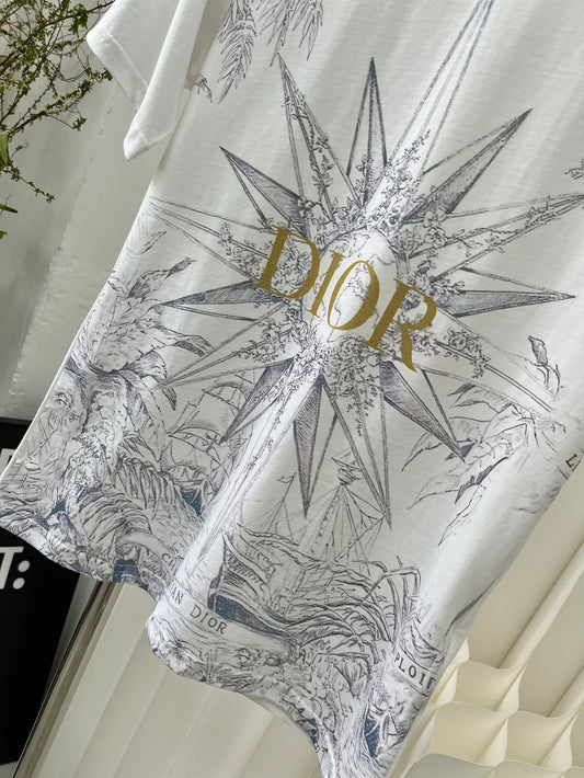 迪D家-2403 24新品印花飾以撞色印花工藝字母TEE