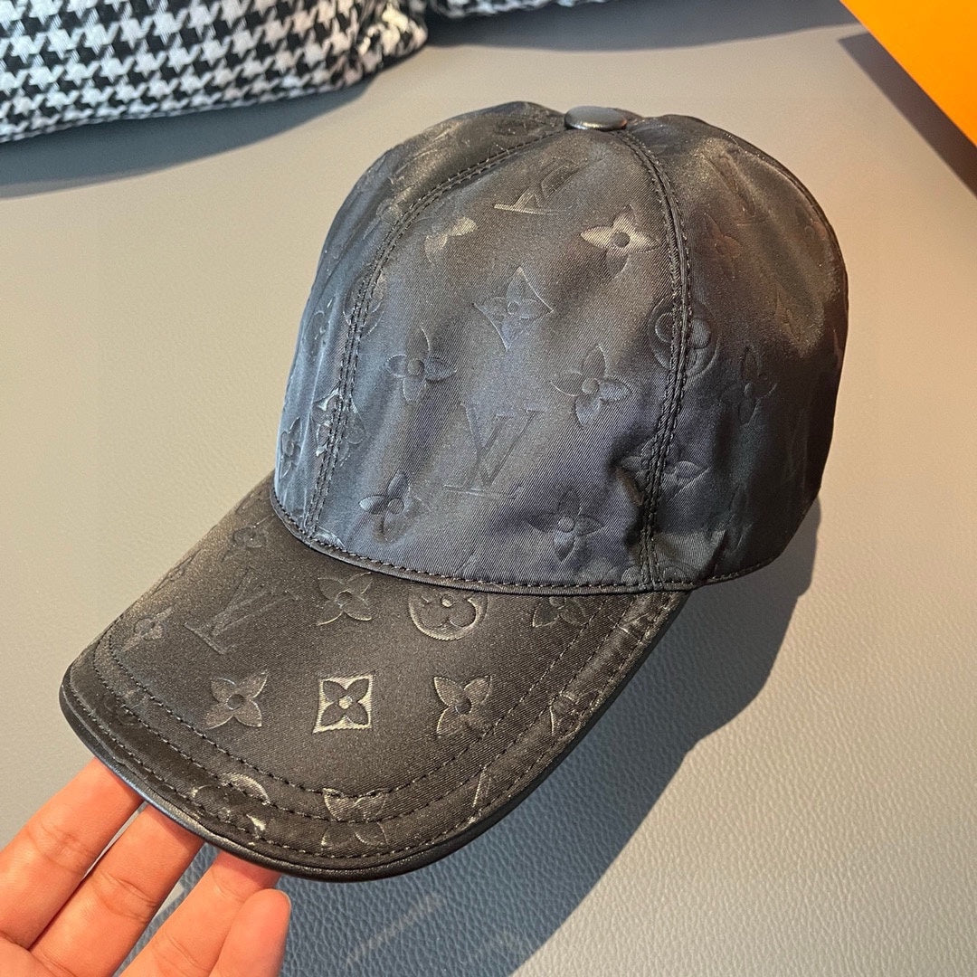 路L家-新款 老花牛津布鴨舌帽 黑色