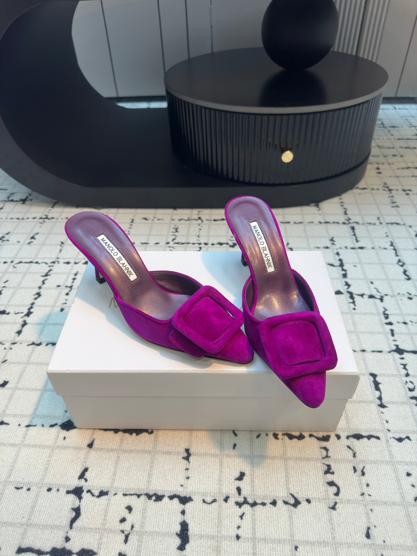 Manolo Blahnik-2024 高跟拖鞋 紫色