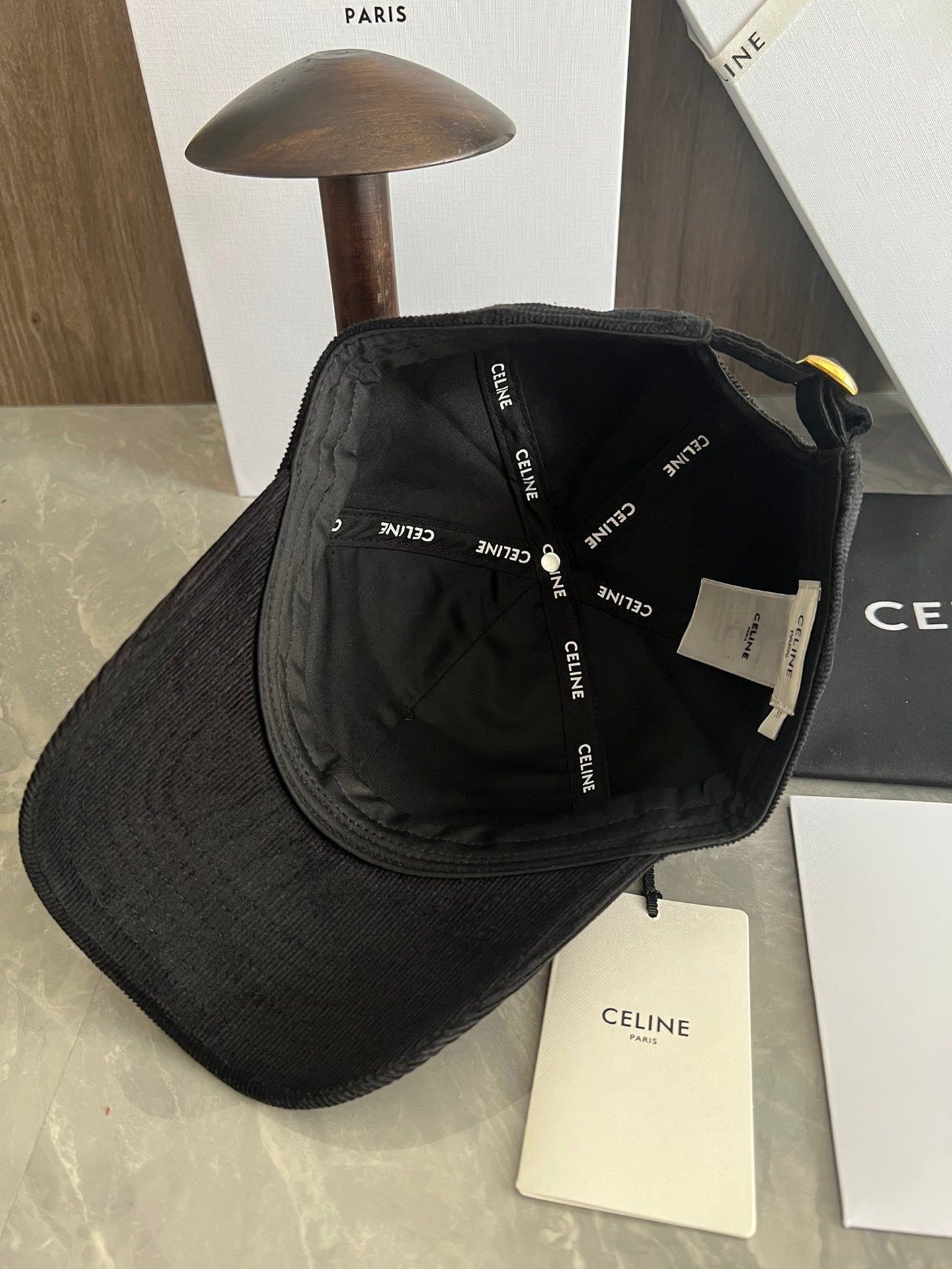 熱銷款 賽C家-燈芯絨凱旋標棒球帽 黑色