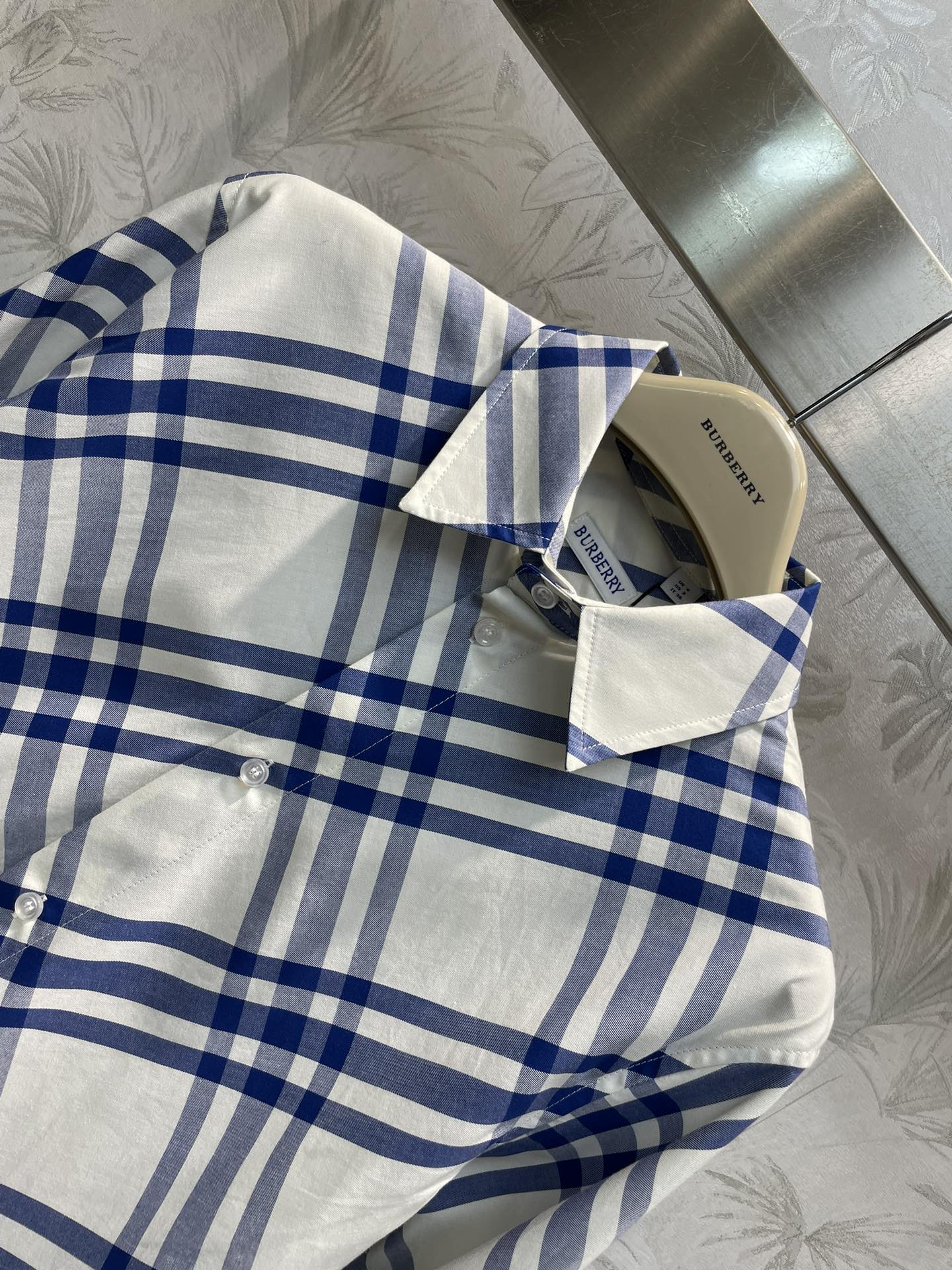 巴B家-2403 男友風經典藍格紋襯衫 男女同款 藍色