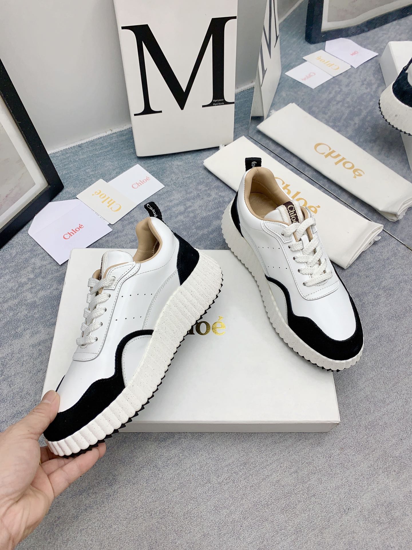 克羅C-Nama sneaker彩虹系列 運動鞋 白黑色