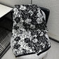 小香家-2023新款黑白羊絨山茶花圍巾