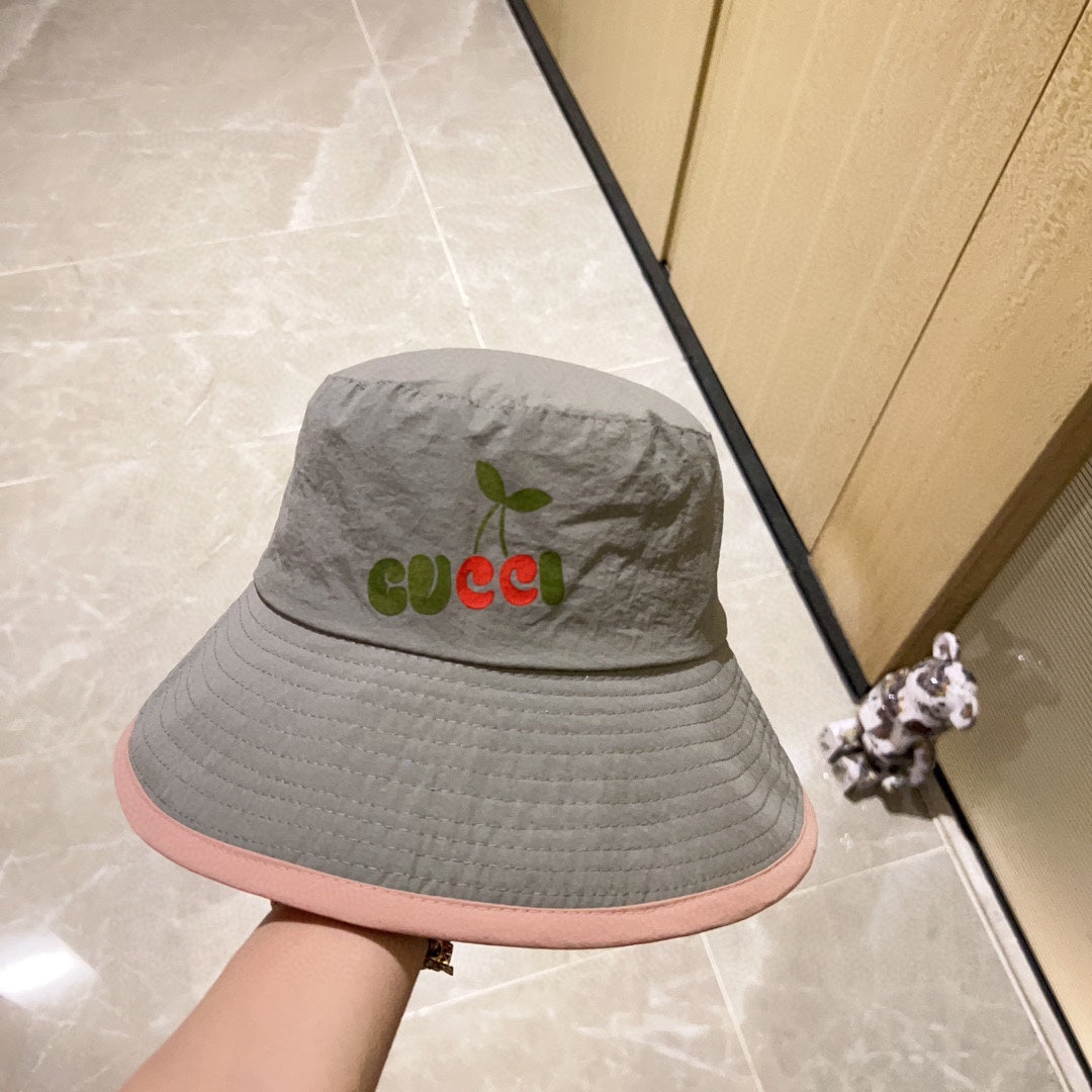 古G家-2023新款拚色糖果色百搭漁夫帽 灰色