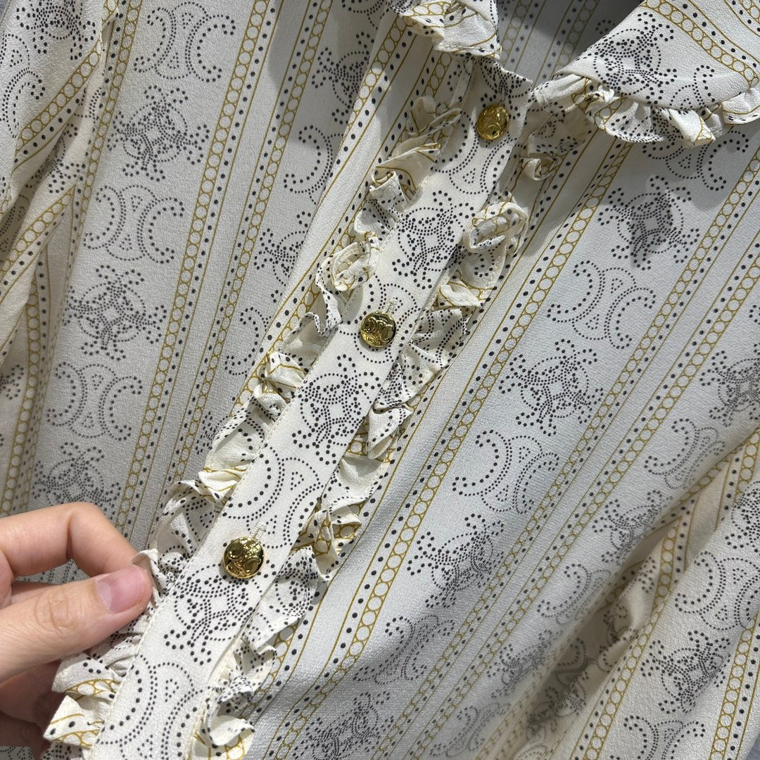 賽C家-2404 24春夏新品法式優雅氣質絲質襯衫