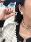 小香家-25P雙C珍珠耳環-黑色/粉色 Jennie同款