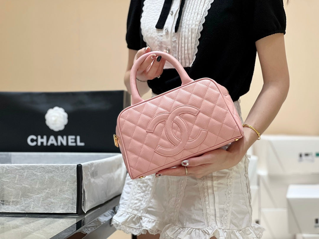 小香家-Chanel Vintage 中古保齡球包 粉色