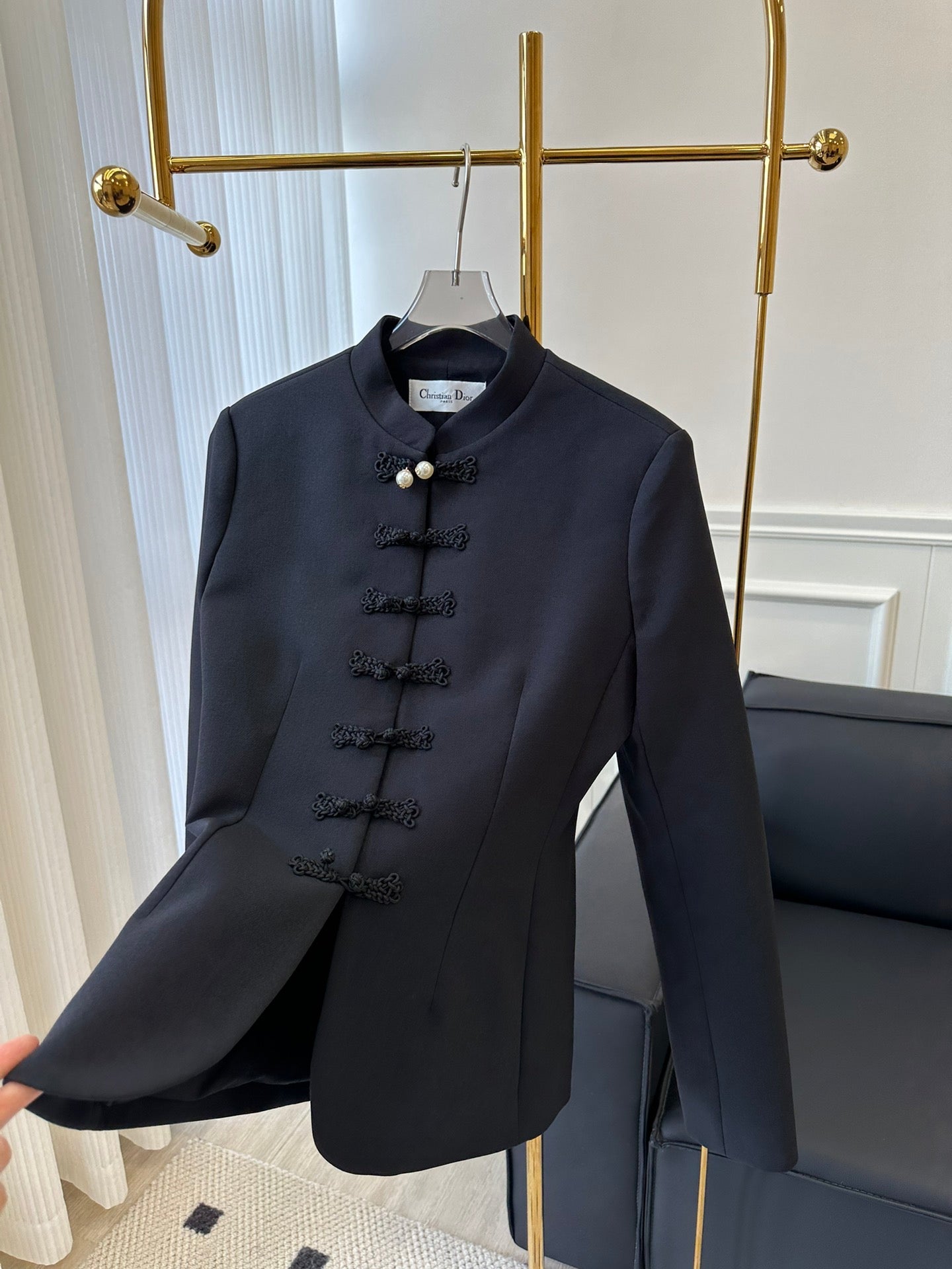 迪D家-2403 新款中式盤扣修身剪裁西服外套
