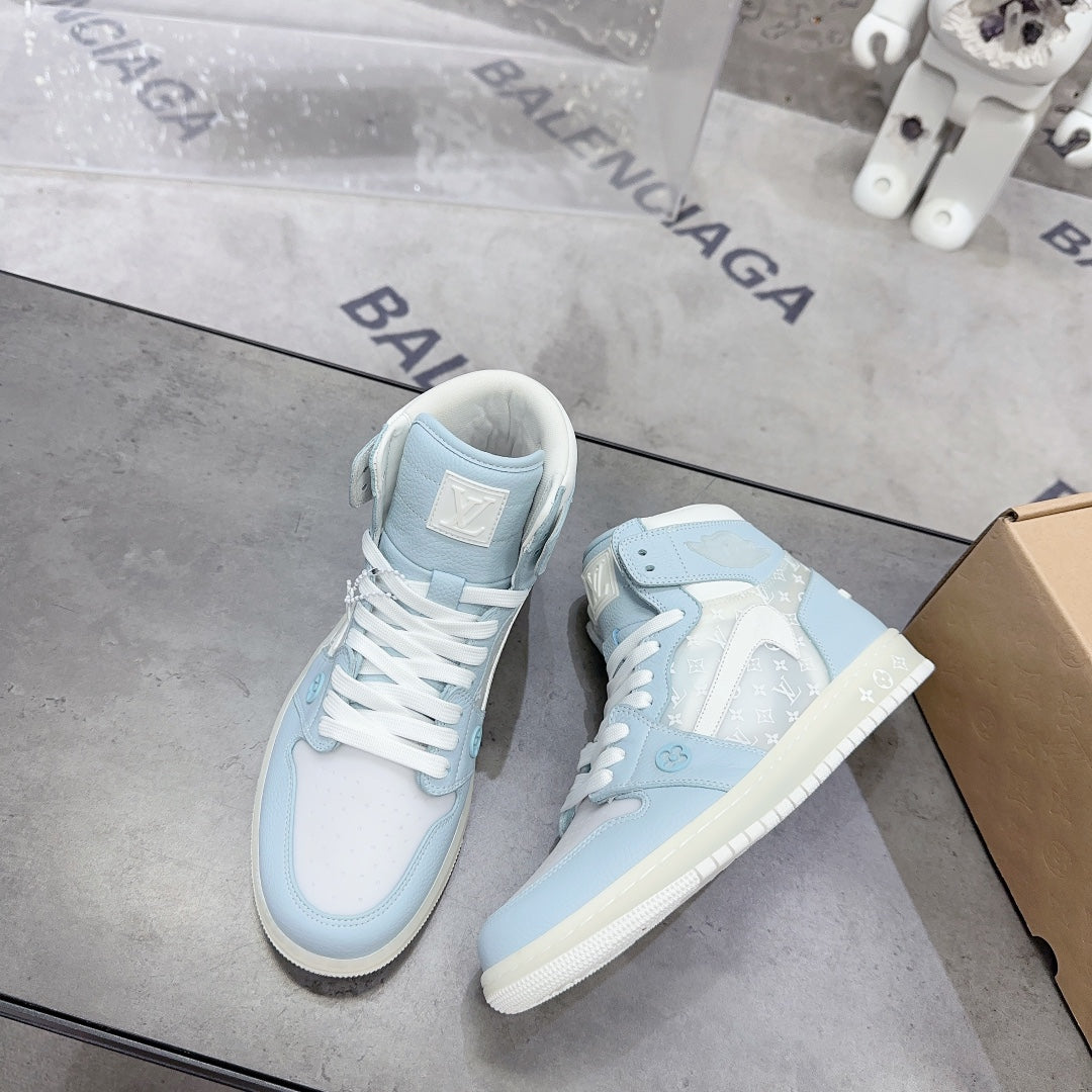 路L家-Air Jorda 1 Low AJ1 高筒運動鞋 聯名款 水藍色