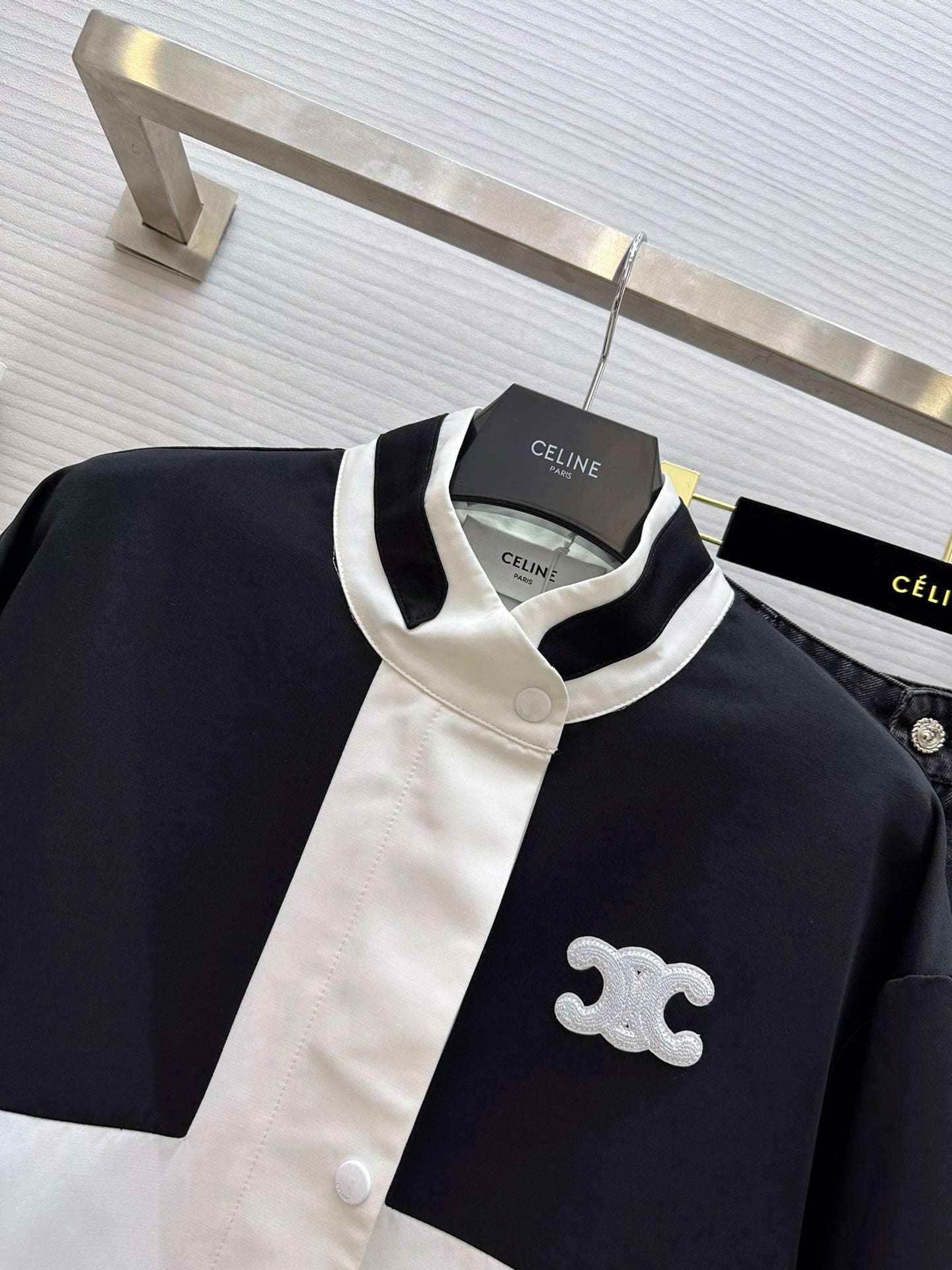 賽C家-2404 24春夏新款凱旋門logo刺繡立領夾克外套