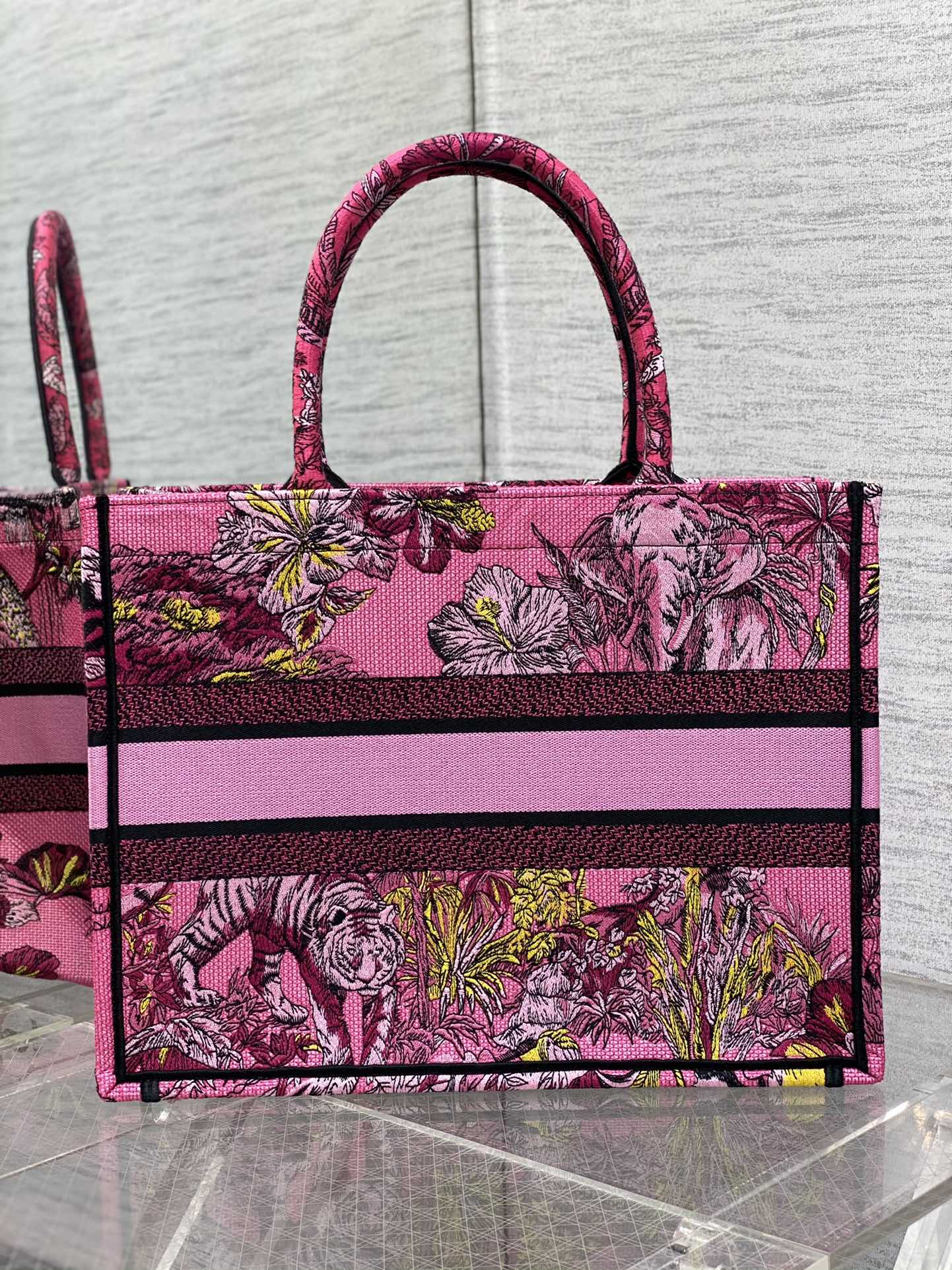 迪D家-Book Tote 2023春夏系列 動物園桃紅色 中號