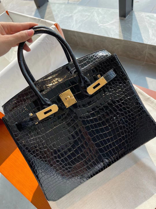 小愛款-Birkin 30 鱷魚 黑色 金扣