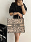 迪D家-2023春夏新款 Tote 巴黎地圖杏色 大號