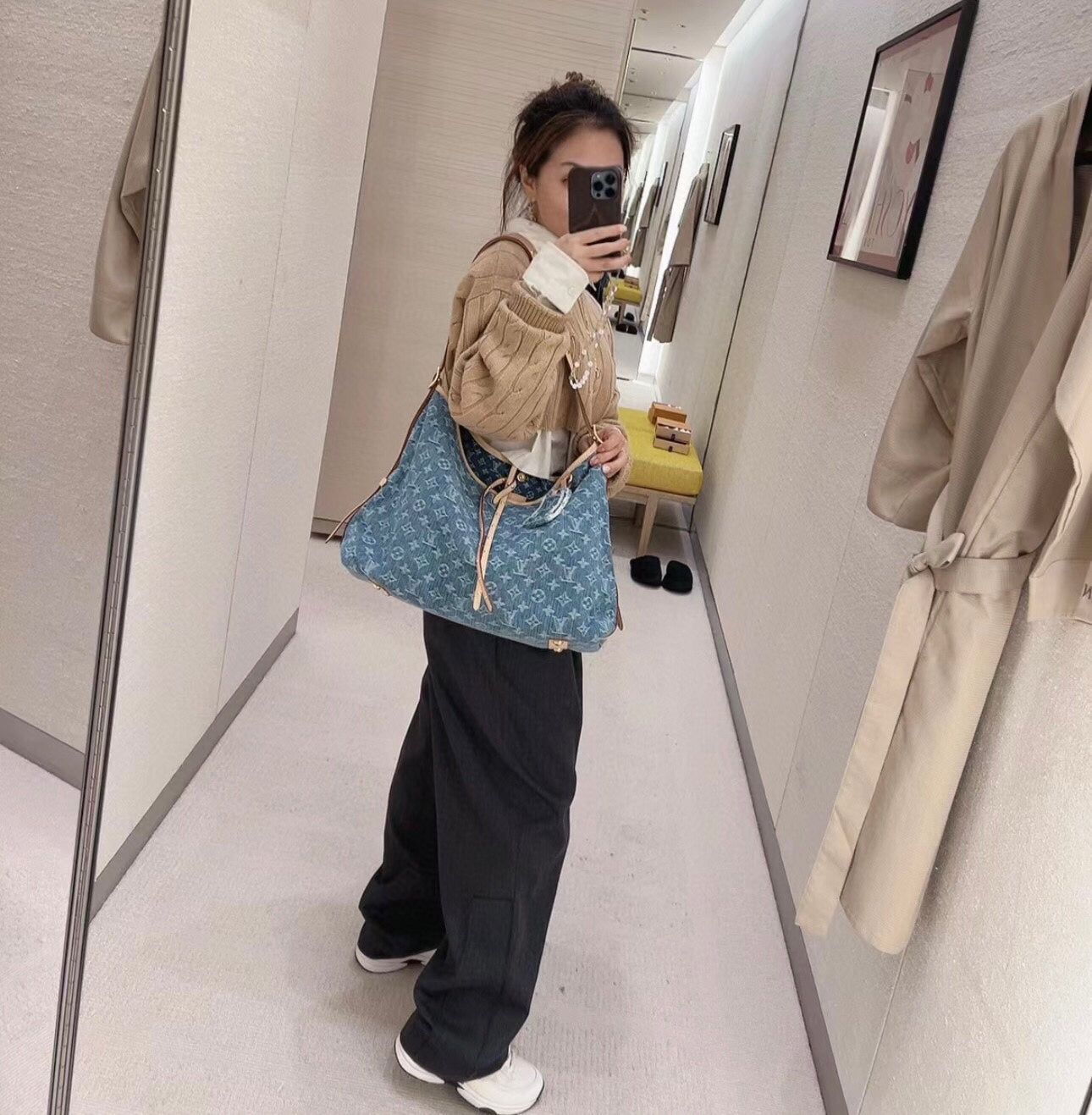 M46855 路L家-Carryall MM手袋 斜背包/肩背包 牛仔丹寧