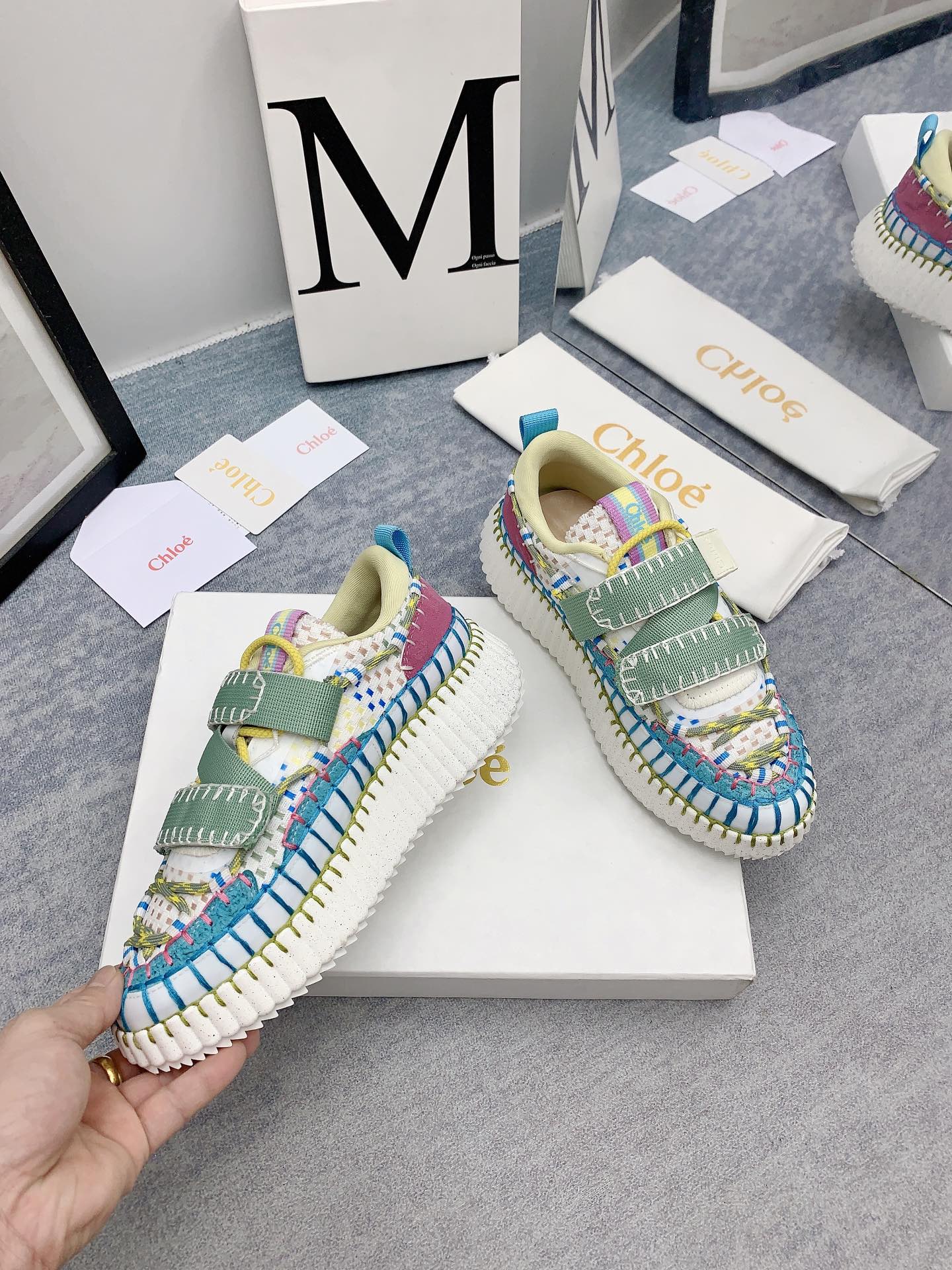 克羅C-Nama sneaker彩虹系列 魔鬼氈運動鞋 藍綠色